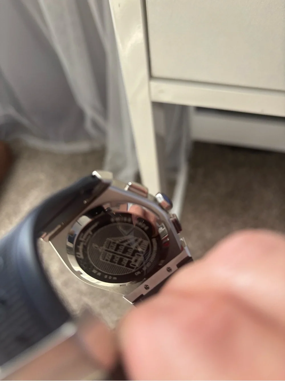 Men's Salvatore Ferragamo  Stainless Steel Blue Dial Chronograph Watch